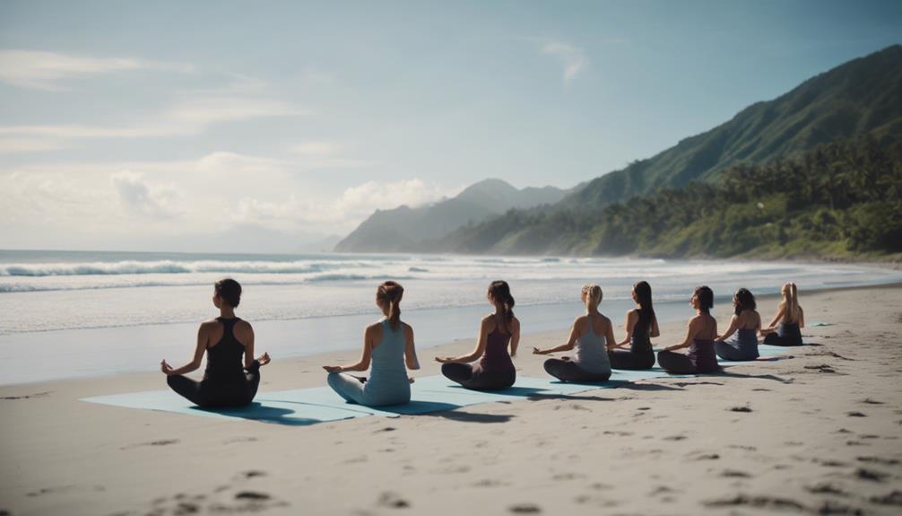relaxing yoga retreat seaside